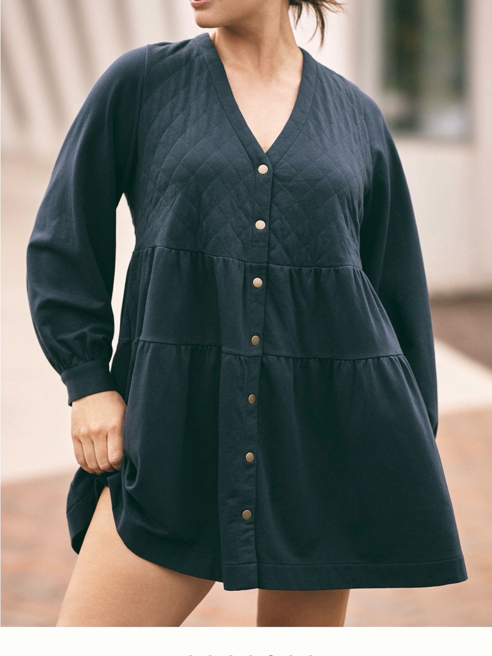Anthropologie Sundays Clifton Mini Dress in Navy blue Size Large NWT